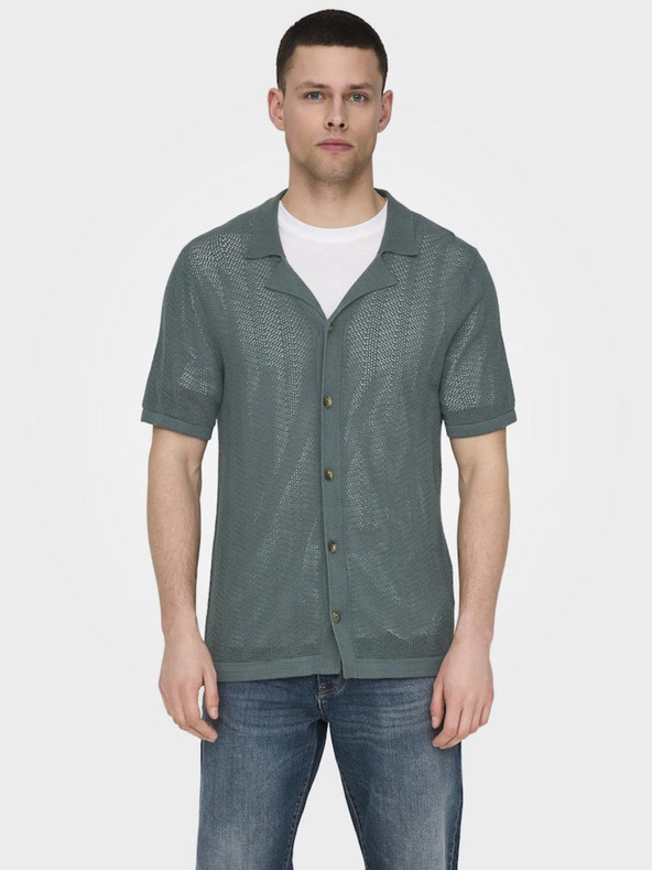 ONLY & SONS Zelena moška pletena majica ONLY & SONS Diego