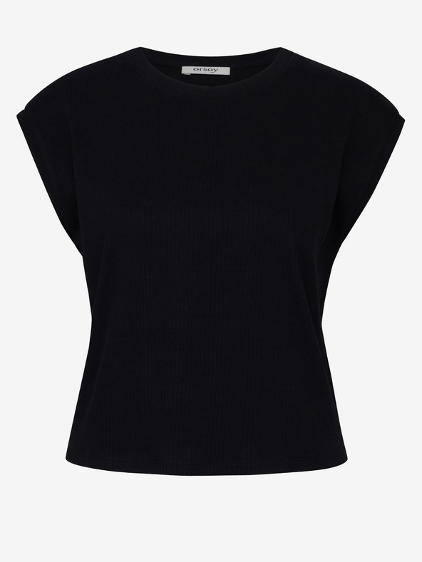 Orsay Črna ženska crop majica s kratkimi rokavi ORSAY