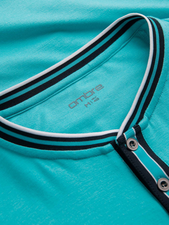 Ombre Clothing Turkizna moška srajca z gumbi Ombre oblačila