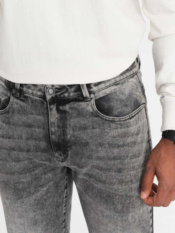 Ombre Clothing Sive moške kavbojke ravnega kroja Ombre Clothing