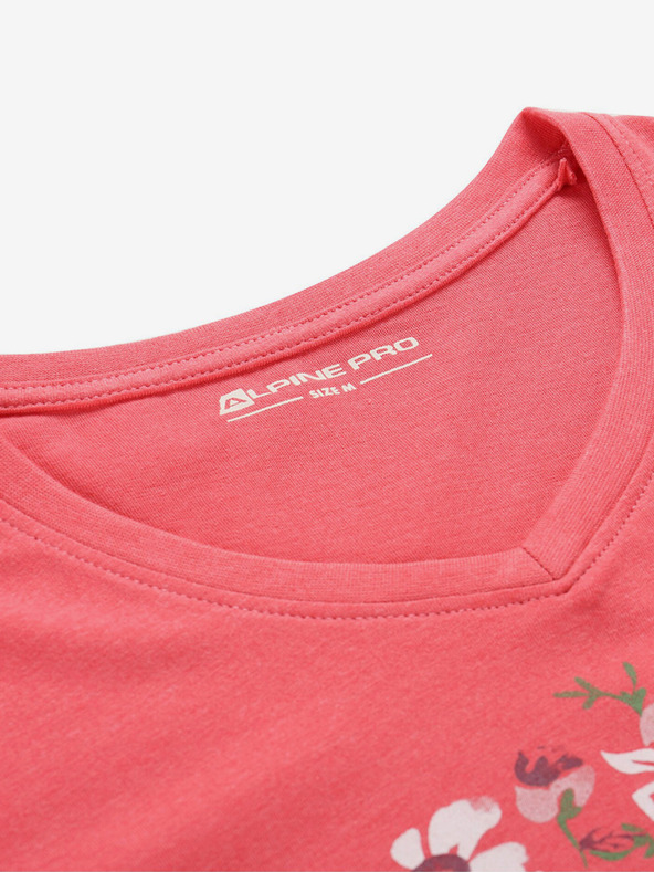 ALPINE PRO ALPINE PRO Nega Rdeča ženska športna majica s potiskom