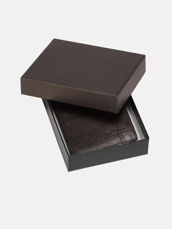 Edoti Temno rjava moška usnjena denarnica Edoti