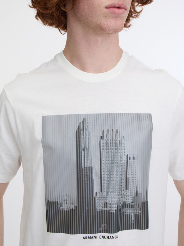 Armani Exchange Bela moška majica s kapuco Armani Exchange