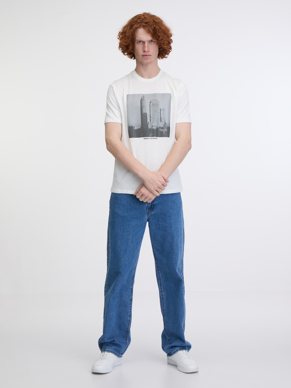 Armani Exchange Bela moška majica s kapuco Armani Exchange