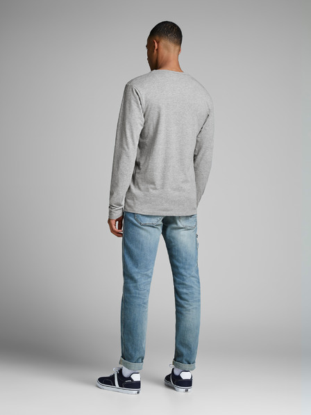 Jack & Jones Jack & Jones Basic siva moška majica z dolgimi rokavi