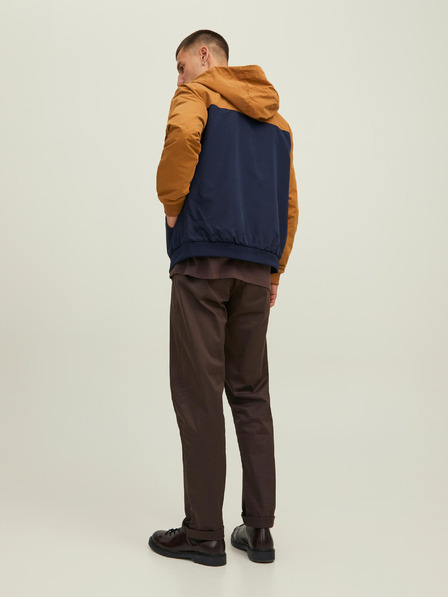 Jack & Jones Rjava in modra moška lahka jakna s kapuco Jack & Jones Rush
