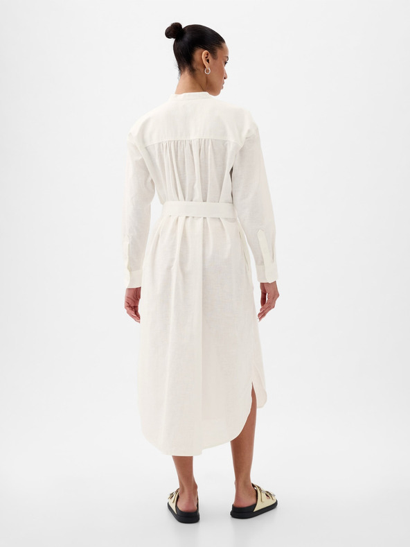 GAP Lanene črtaste oversize srajčne obleke GAP