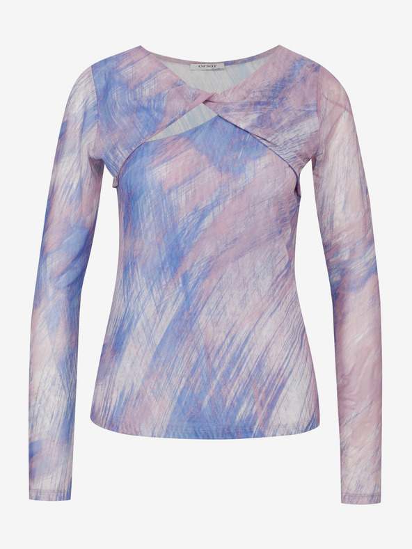 Orsay Svetlo roza ženska vzorčasta majica z dolgimi rokavi ORSAY