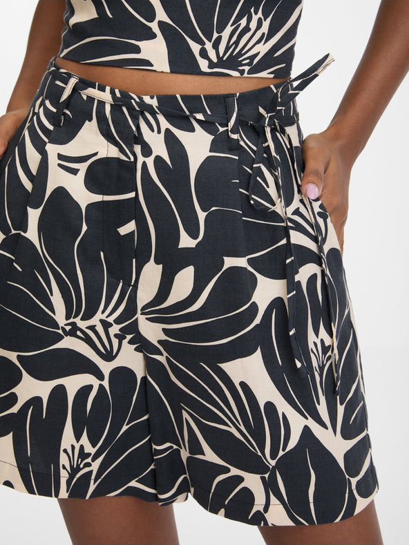 Orsay Črne ženske kratke hlače z vzorcem ORSAY