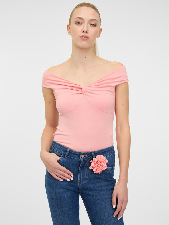 Orsay Svetlo roza ženska majica s kratkimi rokavi s potiskom ORSAY