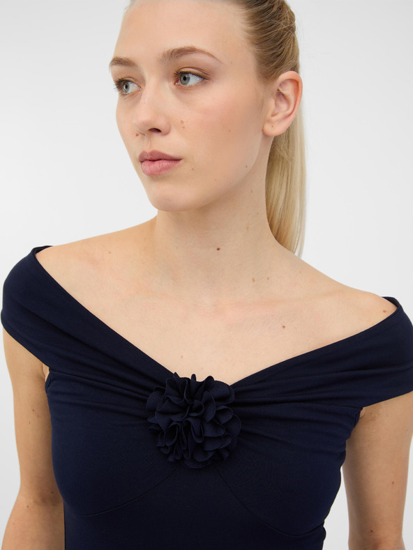 Orsay Črna ženska majica s kratkimi rokavi s potiskom ORSAY