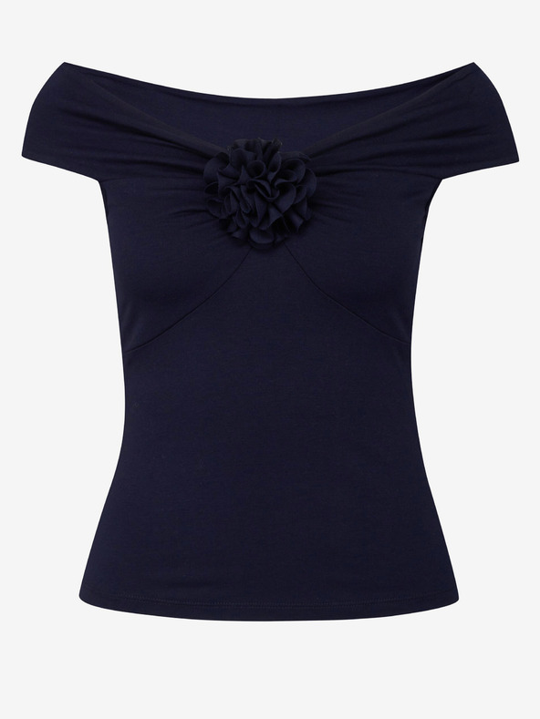 Orsay Črna ženska majica s kratkimi rokavi s potiskom ORSAY