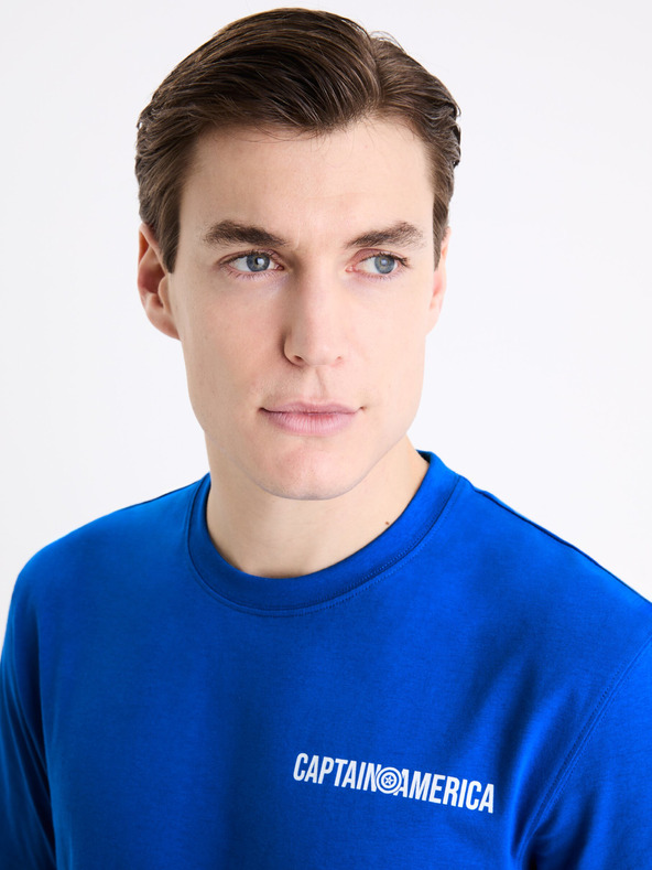 Celio Modra moška majica Celio Marvel Captain America s potiskom