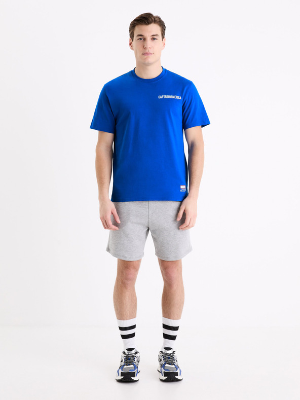 Celio Modra moška majica Celio Marvel Captain America s potiskom