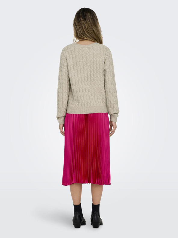 Jacqueline de Yong JDY Sarah Temno roza Satenasto nagubano midi krilo za ženske