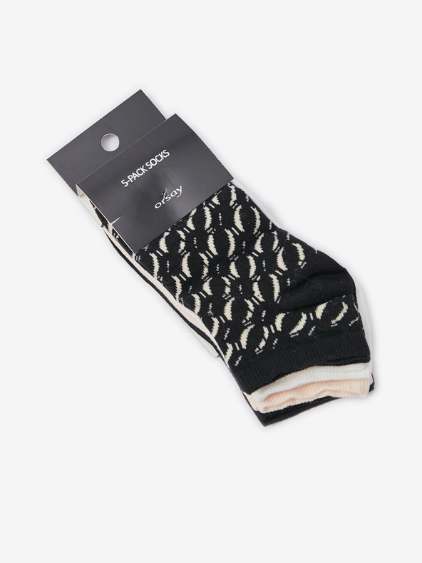 Orsay Komplet petih parov ženskih nogavic v beli, bež in črni barvi OR