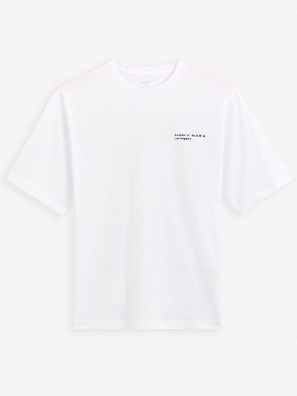 Celio Bela bombažna majica Celio Gesympa