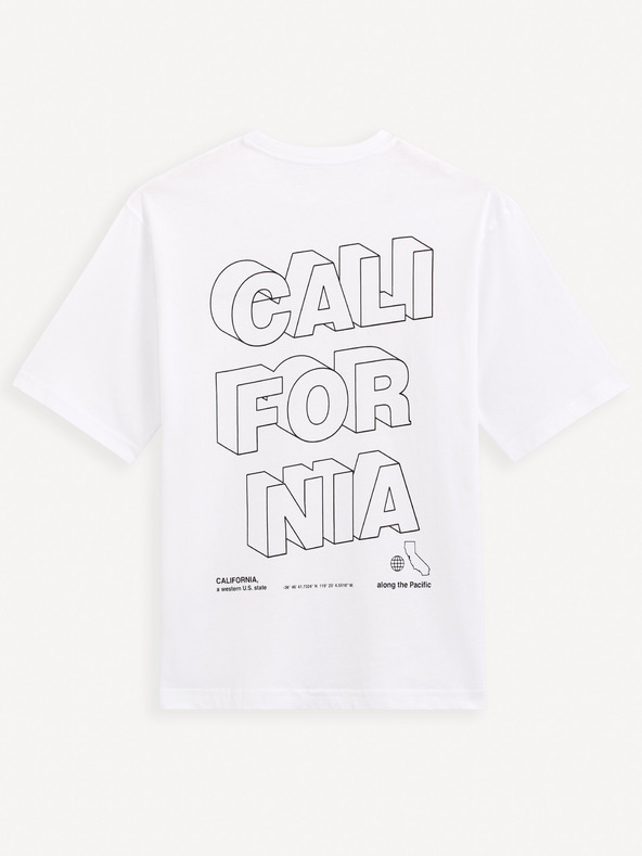 Celio Bela bombažna majica Celio Gesympa