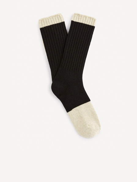Celio Bežno-črne visoke nogavice Celio Fisobloco