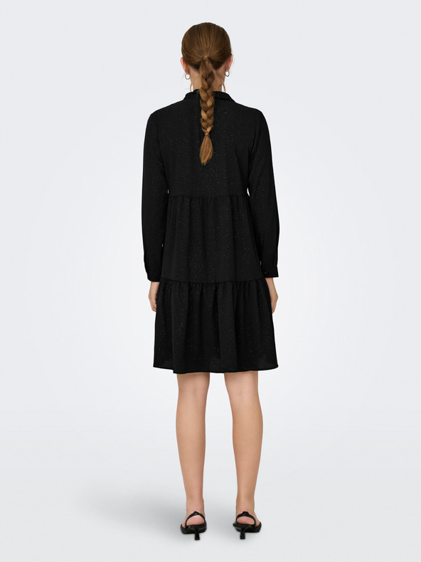 Jacqueline de Yong Ženska črna obleka z vzorcem JDY Piper