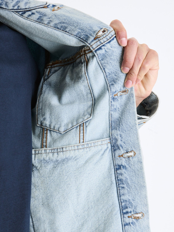 Celio Svetlo modra moška jakna iz džinsa Celio Gudens