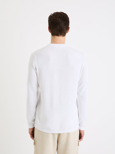 Celio Bela Moški pulover Celio henley Genicolo