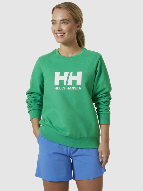 Helly Hansen Zelena Ženska jopa z logotipom HELLY HANSEN HH Crew Sweat 2.0