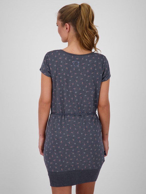 Alife and Kickin Temno siva ženska kratka vzorčasta obleka s pasom Alife and Kickin