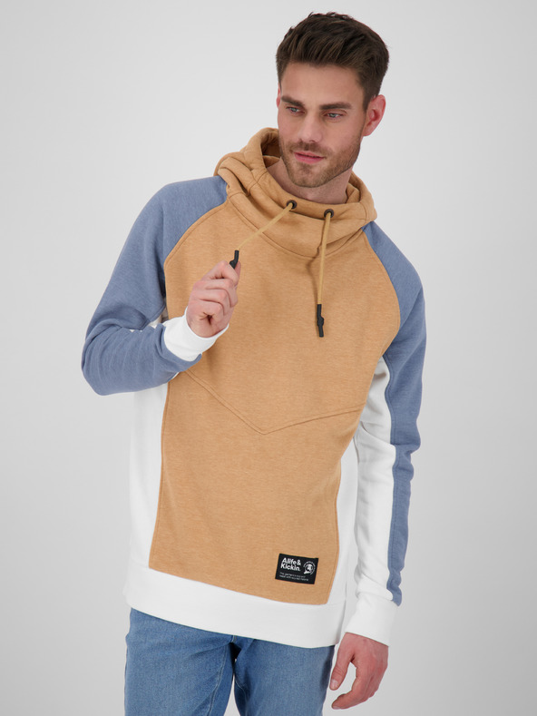 Alife and Kickin Modra in rjava moška majica s kapuco Alife and Kickin