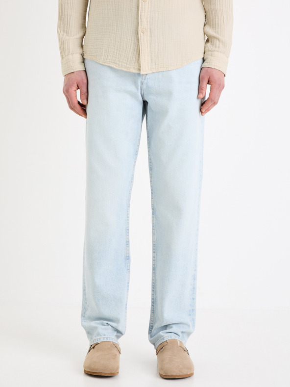 Celio Svetlo modre moške kavbojke Celio C15 straight Fodroit 30