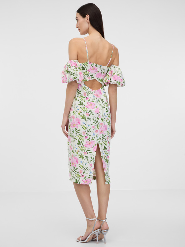 Orsay Krem ženska midi obleka s perilom ORSAY