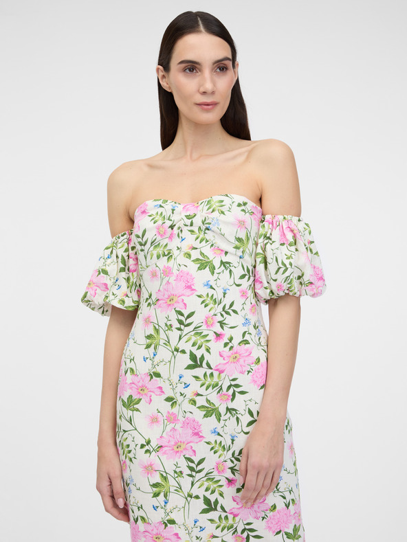 Orsay Krem ženska midi obleka s perilom ORSAY