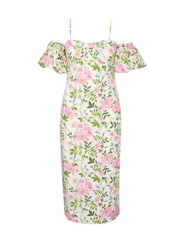 Orsay Krem ženska midi obleka s perilom ORSAY