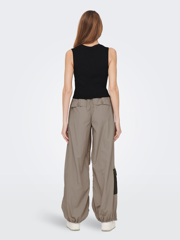 ONLY Črna ženska rebrasta majica ONLY Majli