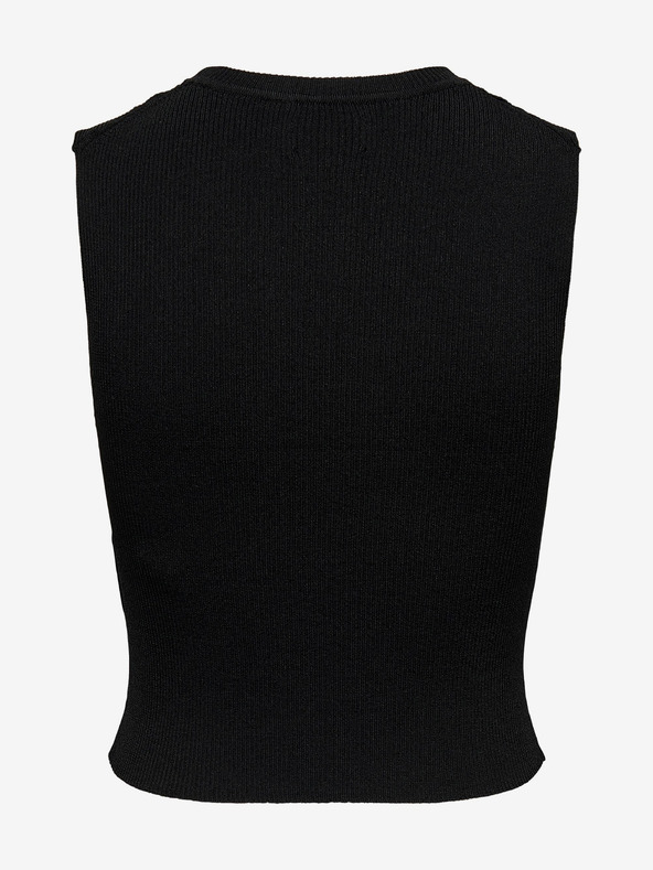 ONLY Črna ženska rebrasta majica ONLY Majli