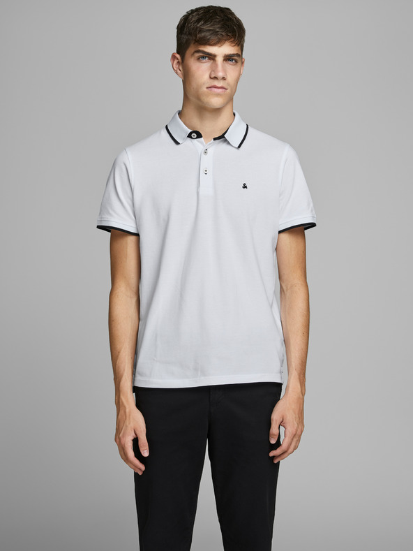 Jack & Jones Bela moška polo majica Jack & Jones Paulos