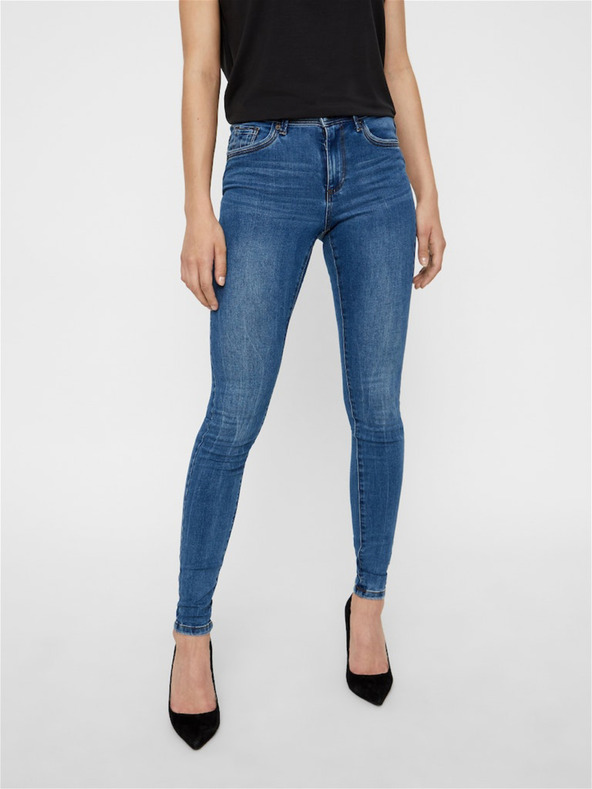 Vero Moda Modre ženske skinny fit kavbojke VERO MODA Tanya