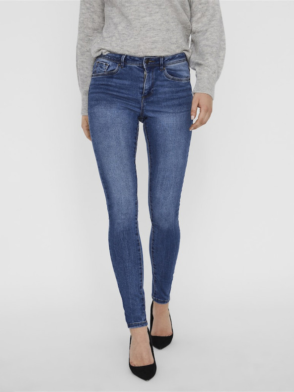 Vero Moda Modre ženske skinny fit kavbojke VERO MODA Tanya