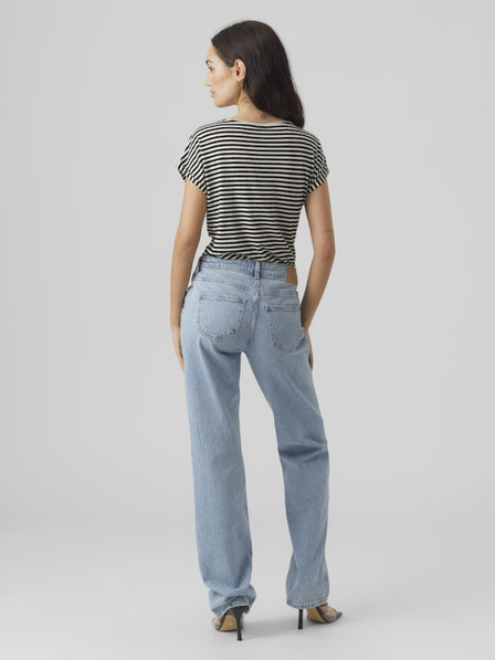 Vero Moda Bela in črna črtasta ženska srajca Vero Moda Ava