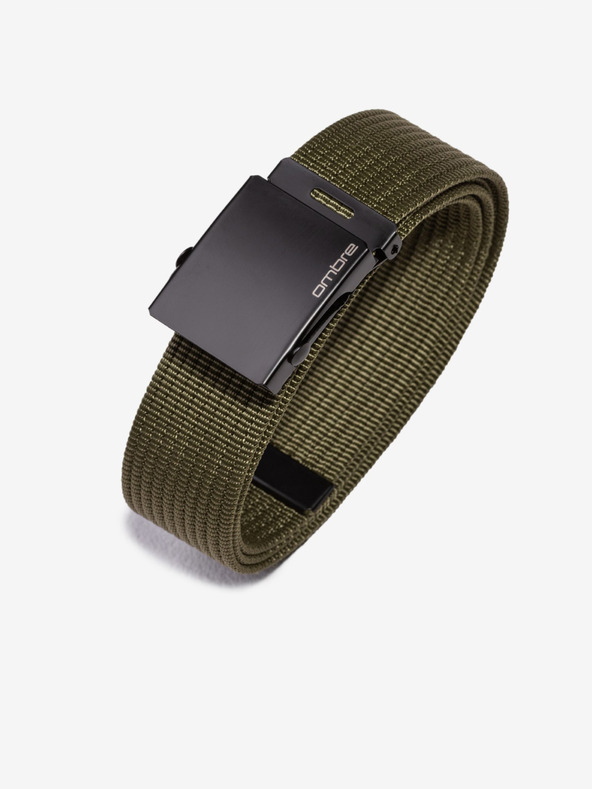 Ombre Clothing Moški pas iz blaga - zelen A030