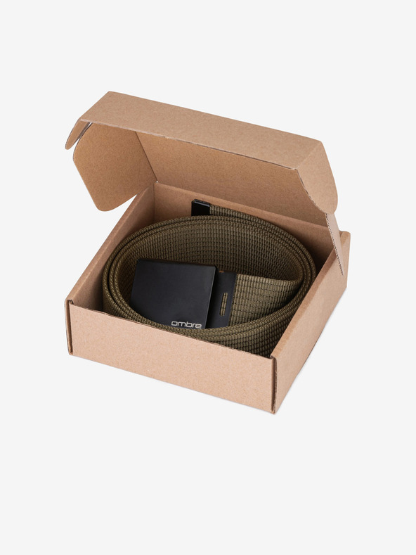 Ombre Clothing Moški pas iz blaga - zelen A030