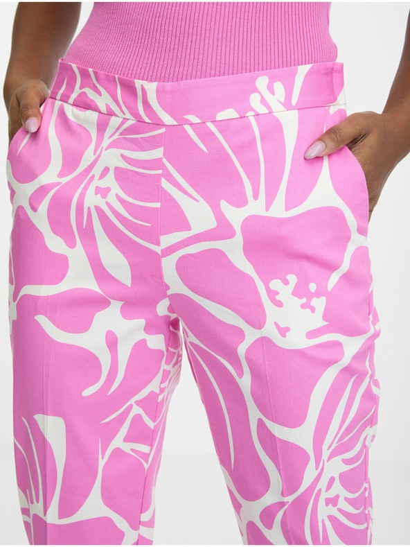 Orsay Belo-roza ženske hlače z vzorcem ORSAY