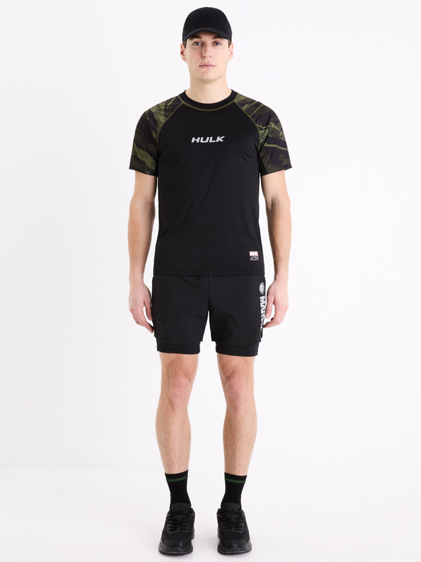 Celio Črna moška športna majica Celio Marvel Hulk