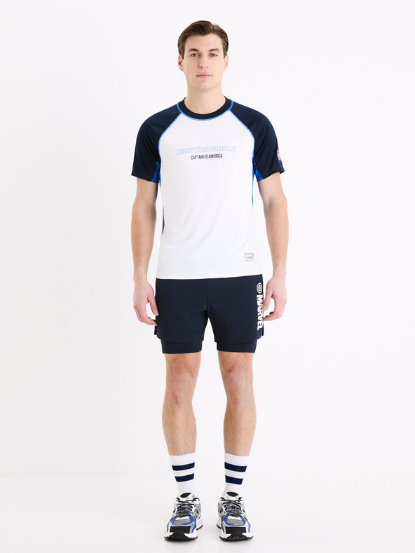 Celio Bela moška športna majica Celio Marvel Captain America