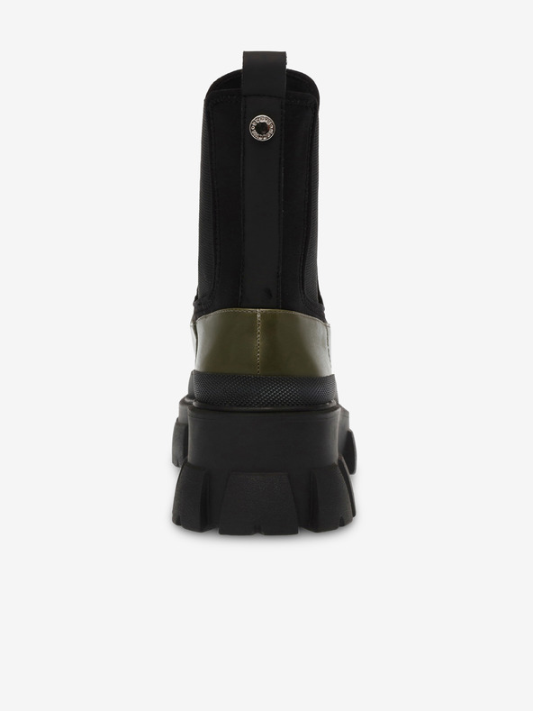 Steve Madden Črno-zeleni ženski usnjeni škornji chelsea Steve Madden Triumphal Bootie