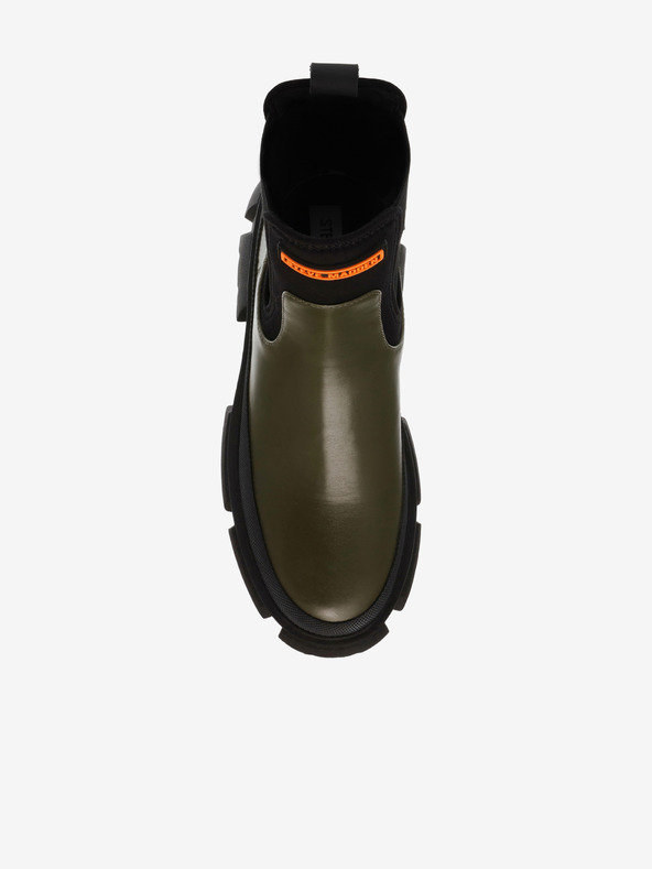 Steve Madden Črno-zeleni ženski usnjeni škornji chelsea Steve Madden Triumphal Bootie