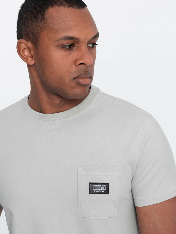 Ombre Clothing Ombre Clothing Moška majica za prosti čas z žepom Zelena