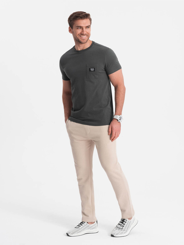 Ombre Clothing Ombre Clothing Moška majica za prosti čas z žepom Zelena