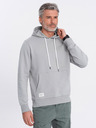 Ombre Clothing Siva moška jopa s kapuco, kenguru in kapuco Ombre Clothing