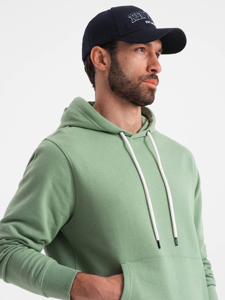 Ombre Clothing Zelena moška jopa s kapuco Ombre Clothing